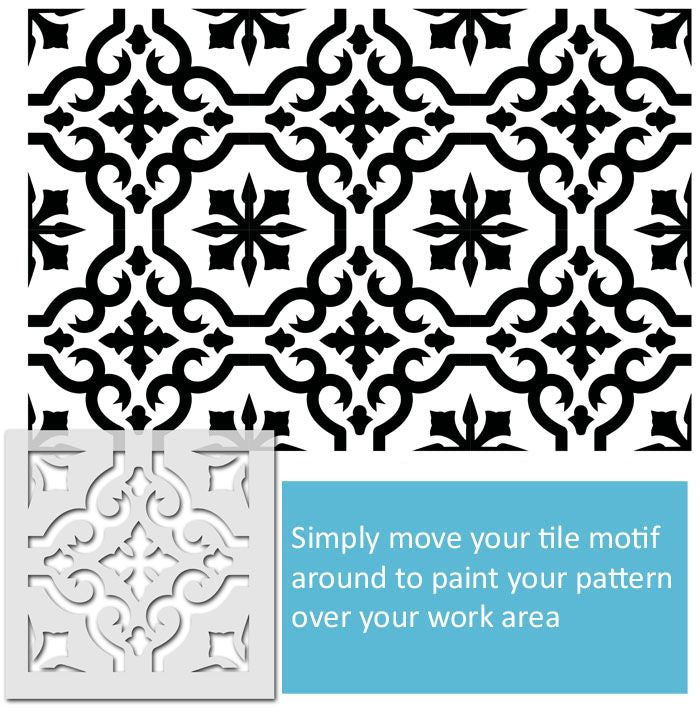 Salamanca Tile & Floor Stencil