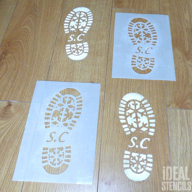 Santa Boot Print Stencils