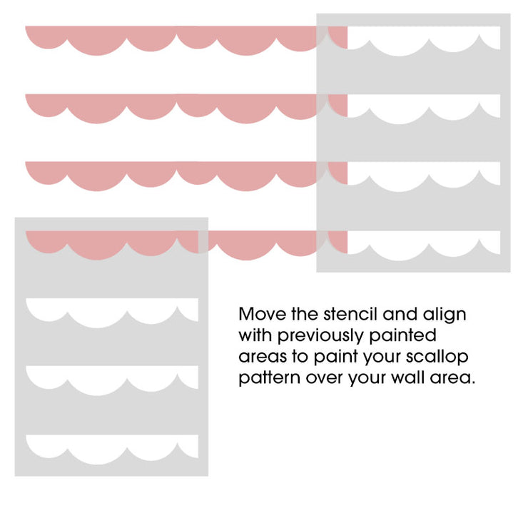 Scallop Pattern allover stencil