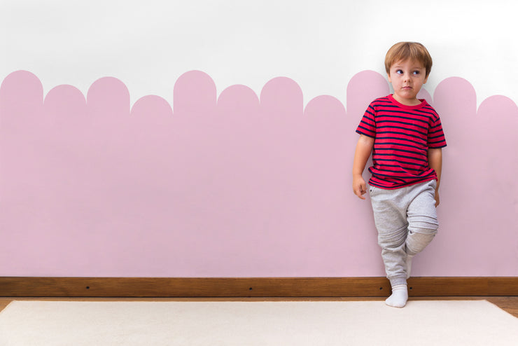 UNEVEN Scallop Border Stencil, Nursery or Kids Room Wall Decor