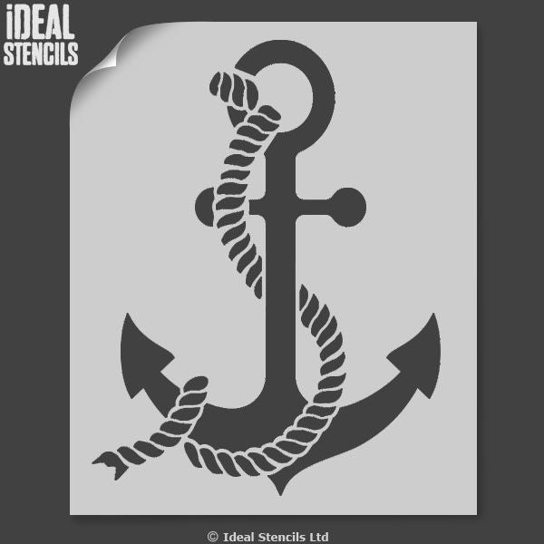 Ships Anchor with rope stencil