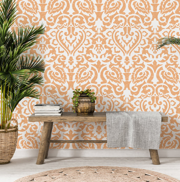 SHURA DAMASK Wall Pattern Stencil