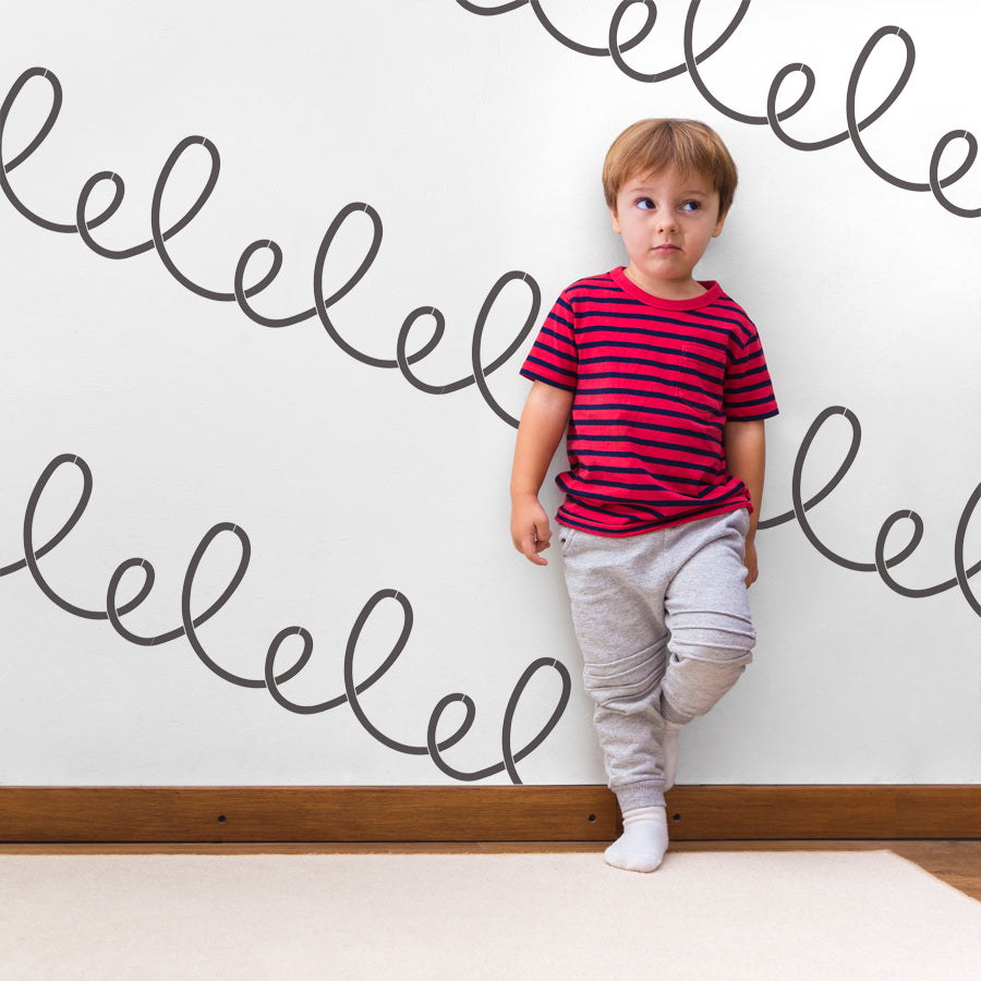 Squiggle Pattern Feature Wall SQUIGGLES Wall Pattern Stencil, Nursery & Kids Room Decor – IdealStencils