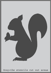 Squirrel Silhouette Decor Craft Stencil