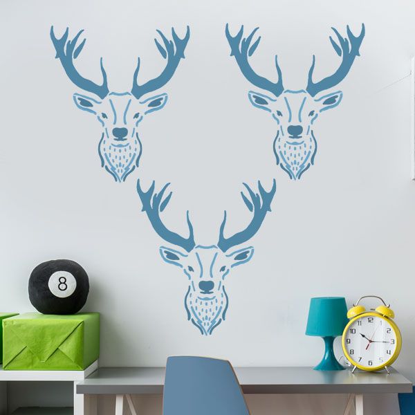 Stag head nursery stencil