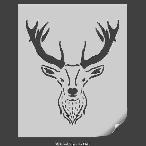 Stag head nursery stencil