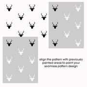 Stag Head 8 Repeat Pattern Stencil