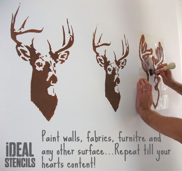 Stags Head Deer Stencil