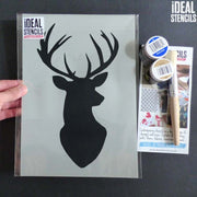 Stags Head Silhouette Stencil