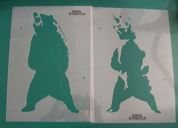 Standing Grizzly Bear 2 layer Stencil