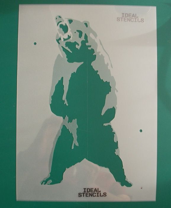 Standing Grizzly Bear 2 layer Stencil
