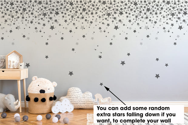 Star Confetti Pattern Nursery Wall Stencil