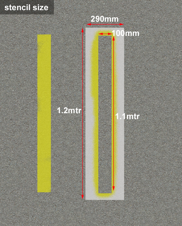 Straight line car parking Stencil