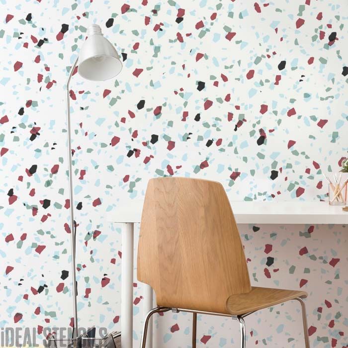 Terrazzo Pattern Stencil | paint marble effect decor | Ideal Stencils ...