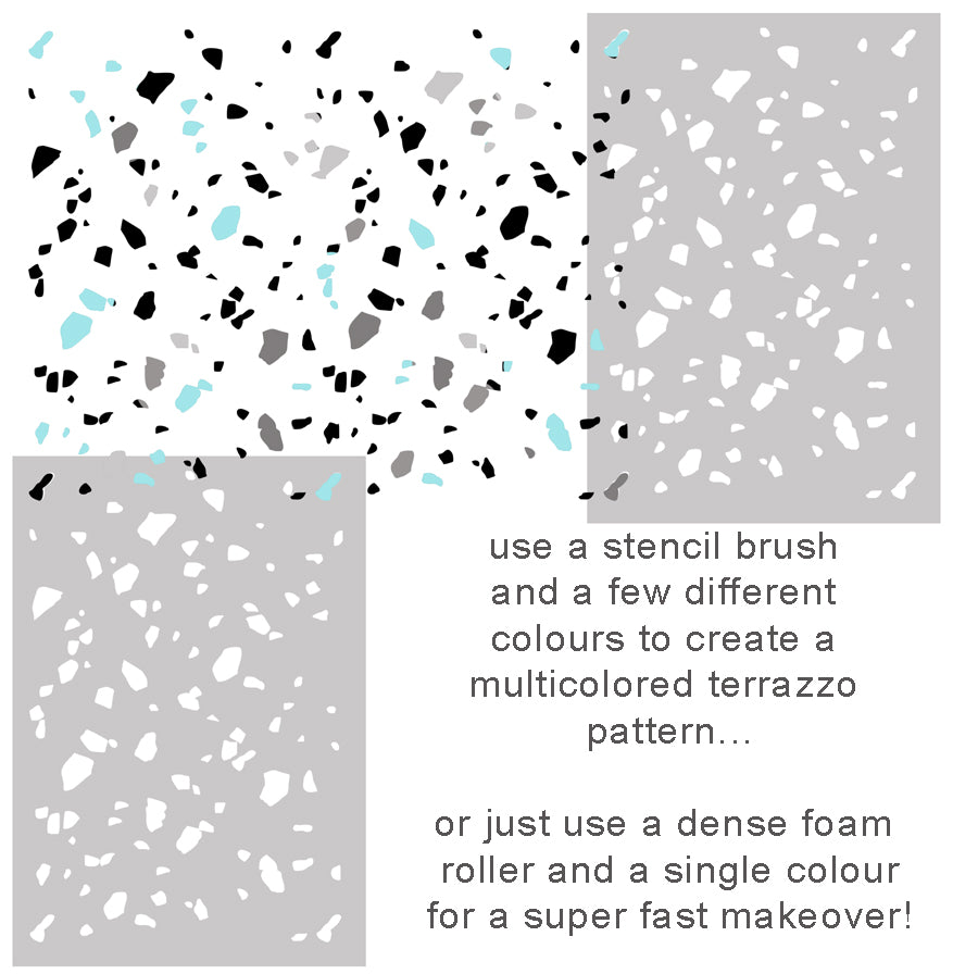 Terrazzo Pattern Stencil | paint marble effect decor | Ideal Stencils ...