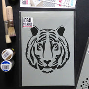 Tiger face nursery stencil