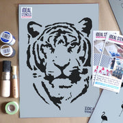 Tiger face stencil