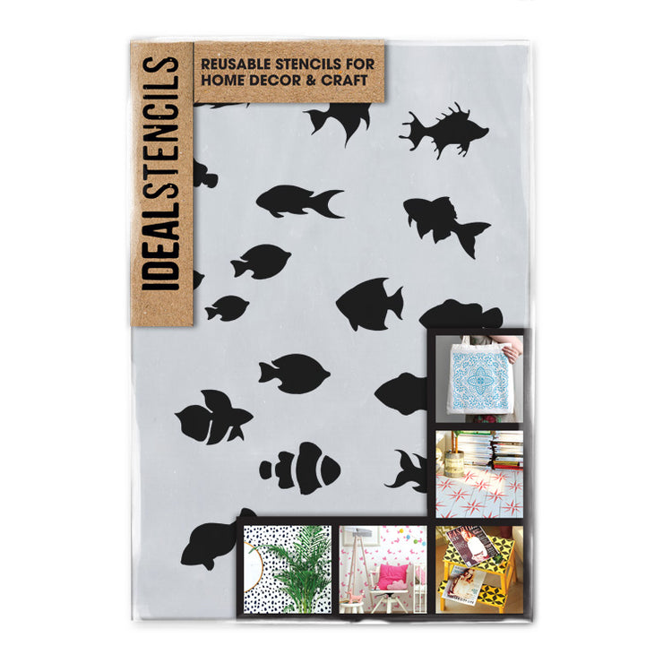 Tropical fish set Stencil