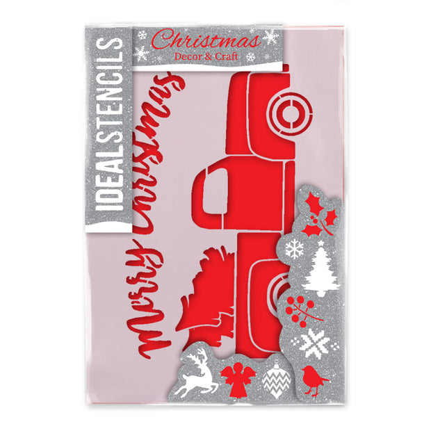 Truck & Tree Christmas Stencil