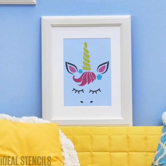 Unicorn Face Stencil