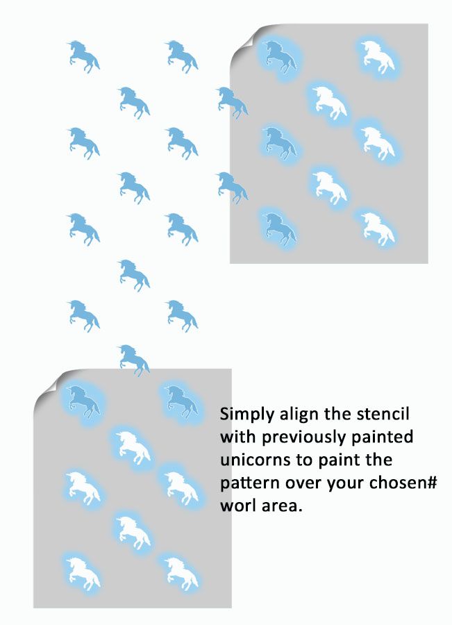 Unicorn Pattern Stencil