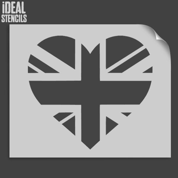 Union Jack heart stencil