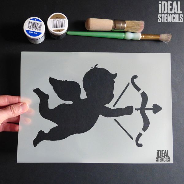 Valentine Flying Cupid Stencil