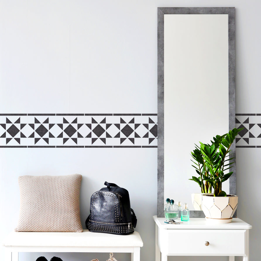Chelsea Tile VICTORIAN BORDER STENCIL, Vintage Tile Effect Border Patt ...