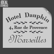 Vintage French Hotel Dauphin Stencil