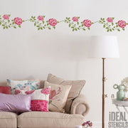 Vintage Rose Border Stencil