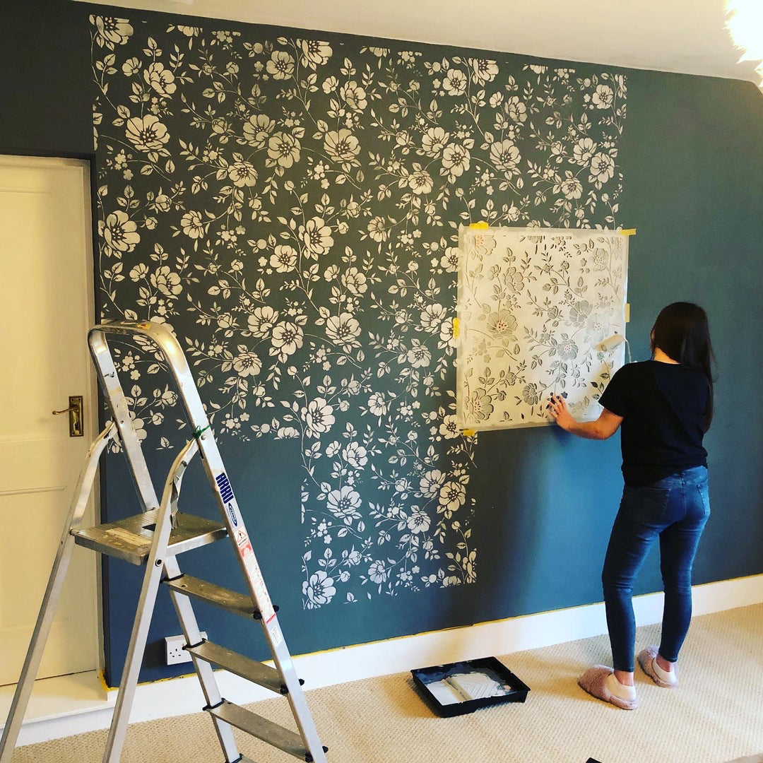 flower stencils for walls uk