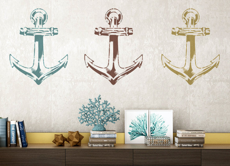 ANCHOR VINTAGE Nautical Stencil - Wall Art Painting Stencil