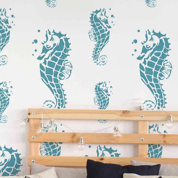 SEAHORSE VINTAGE Art Stencil | Sea Creature Large Painting Stencil