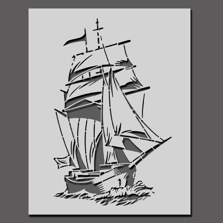 SHIP GALLEON VINTAGE Art Stencil | Nautical Sailing boat Large Painting Stencil