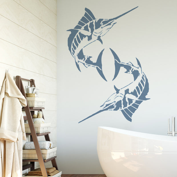 SWORDFISH Wall Art Stencil | Sea Creature Large Painting Stencil