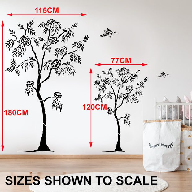 Japanese Blossom Tree Wall Stencil