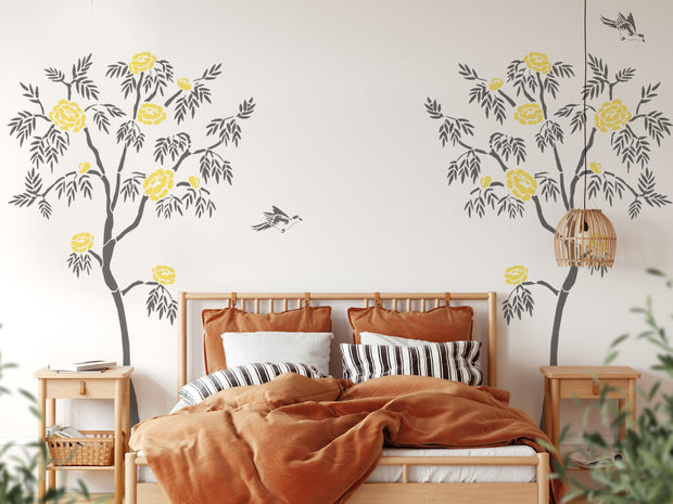 Japanese Blossom Tree Wall Stencil