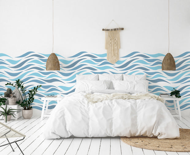 ROLLING WAVES Wall Pattern Stencil