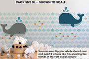 WHALE & WAVES Nursery Wall Decor Stencil Pack