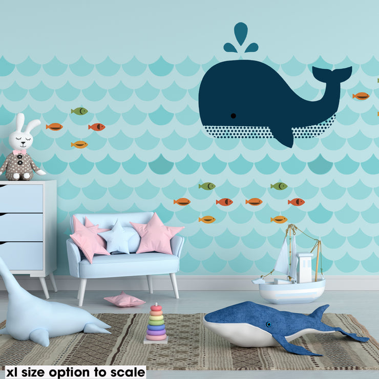 WHALE & WAVES Nursery Wall Decor Stencil Pack