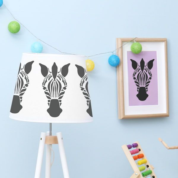 Zebra face nursery stencil